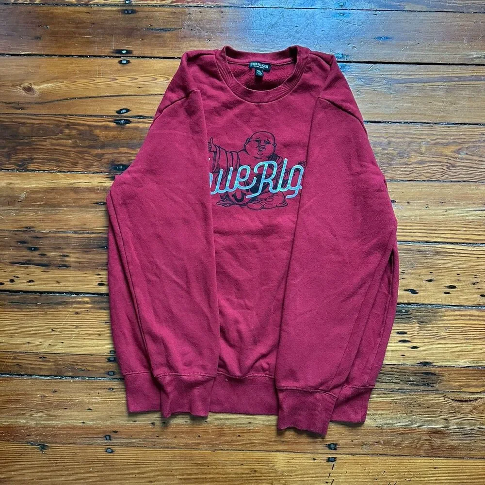 True Religion LOGO Sweatshirt Red Dahlia Medium
